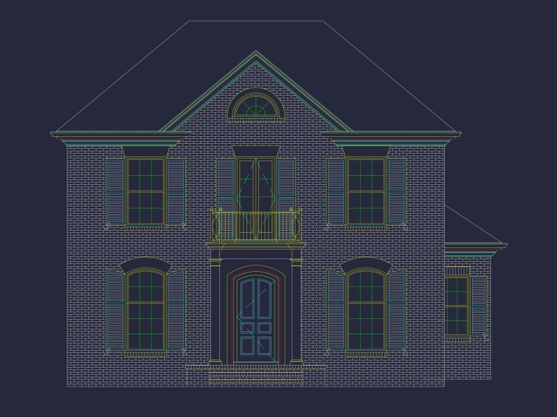 Elegant house Floor Plan with CAD Architecture Designs