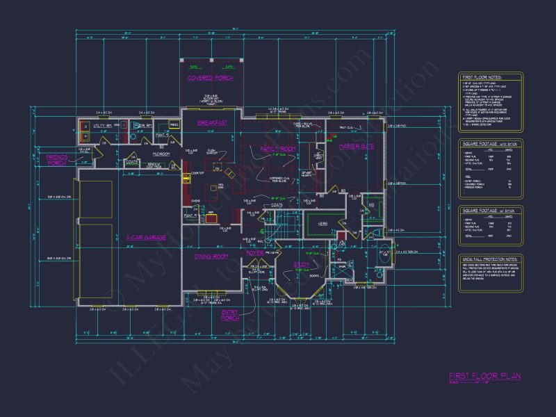 Elegant house Floor Plan with CAD Architecture and Designs