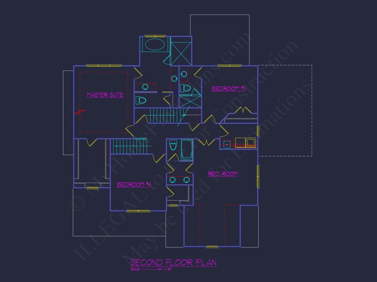 Elegant house Floor Plan with CAD Blueprint Designs