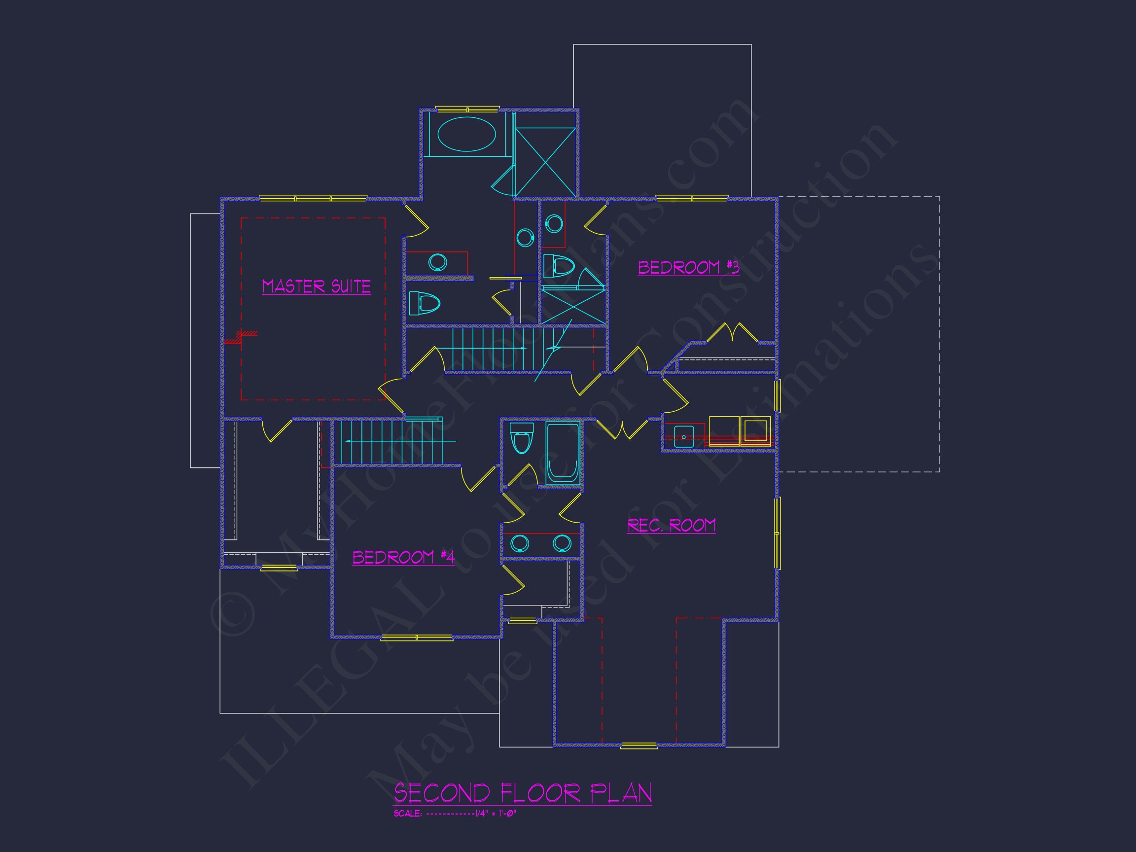 Elegant house Floor Plan with CAD Blueprint Designs