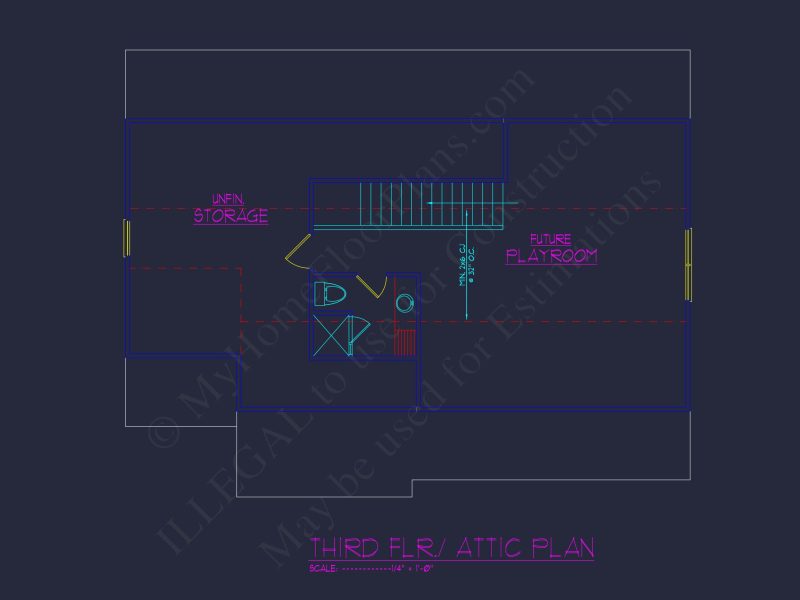 Elegant house Floor Plan with CAD Blueprint Designs