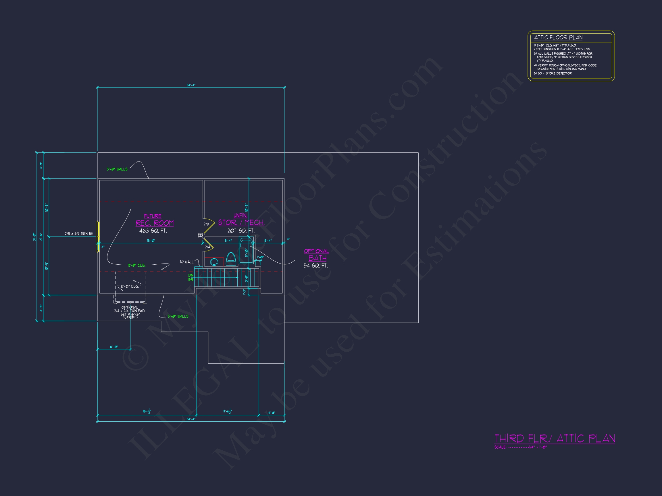 Elegant Home Floor Plan with CAD Blueprints & Architectural Designs