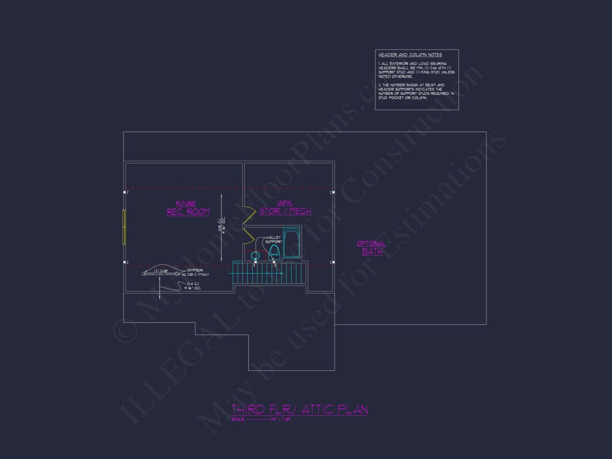 Elegant house Floor Plan with CAD Blueprints & Architectural Designs