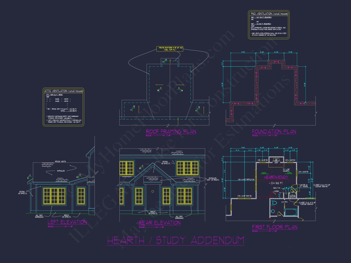 Elegant house Floor Plan with CAD Blueprints & Architectural Designs