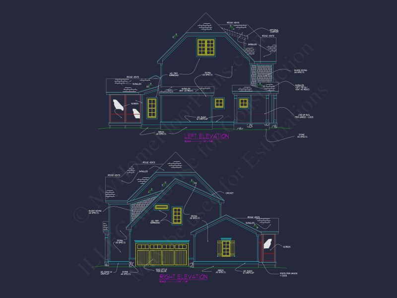 Elegant house Floor Plan with CAD Blueprints & Architectural Designs