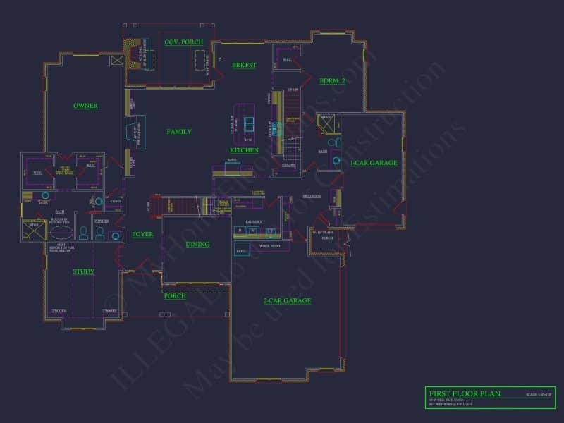 Elegant house Floor Plan with CAD Blueprints and Modern Designs