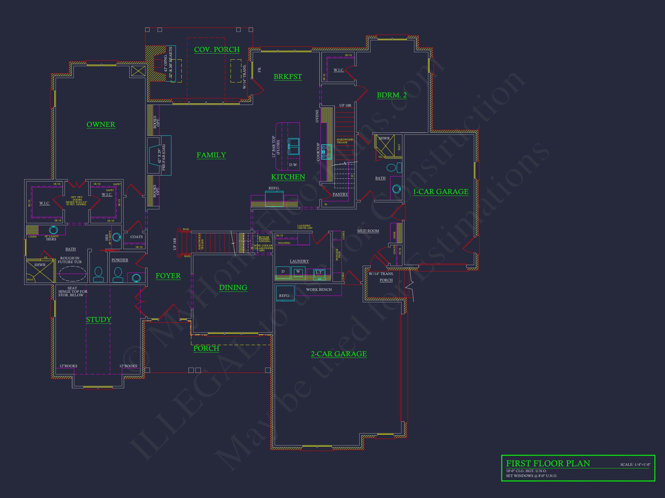 Elegant house Floor Plan with CAD Blueprints and Modern Designs