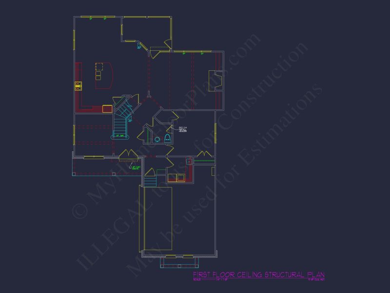 Elegant house Floor Plan with CAD Blueprints for Designers
