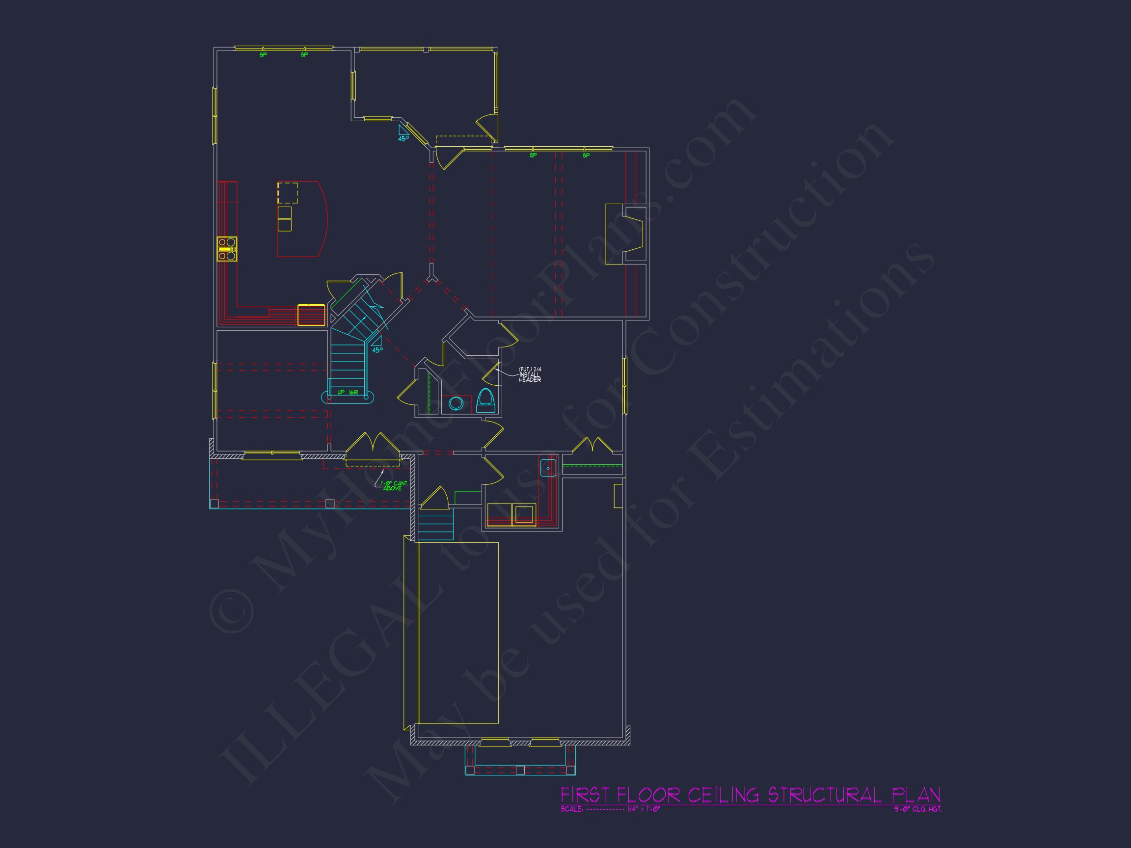 Elegant house Floor Plan with CAD Blueprints for Designers