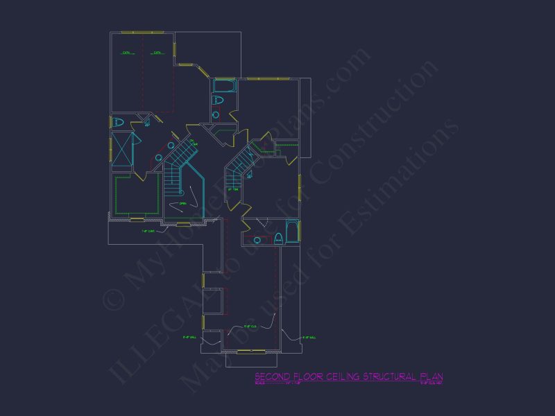 Elegant house Floor Plan with CAD Blueprints for Designers
