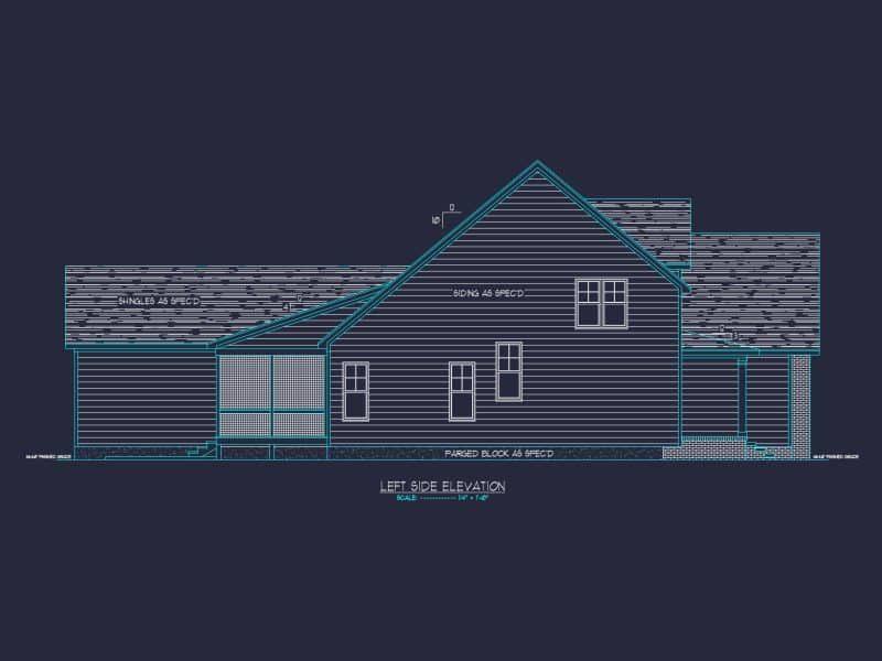 Elegant house Floor Plan with CAD Designs & Blueprint Features