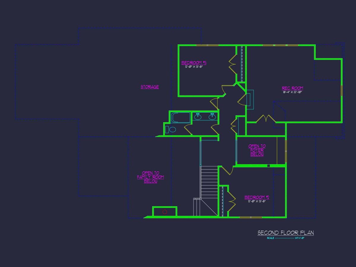 Elegant house Floor Plan with CAD Designs & Blueprint Features
