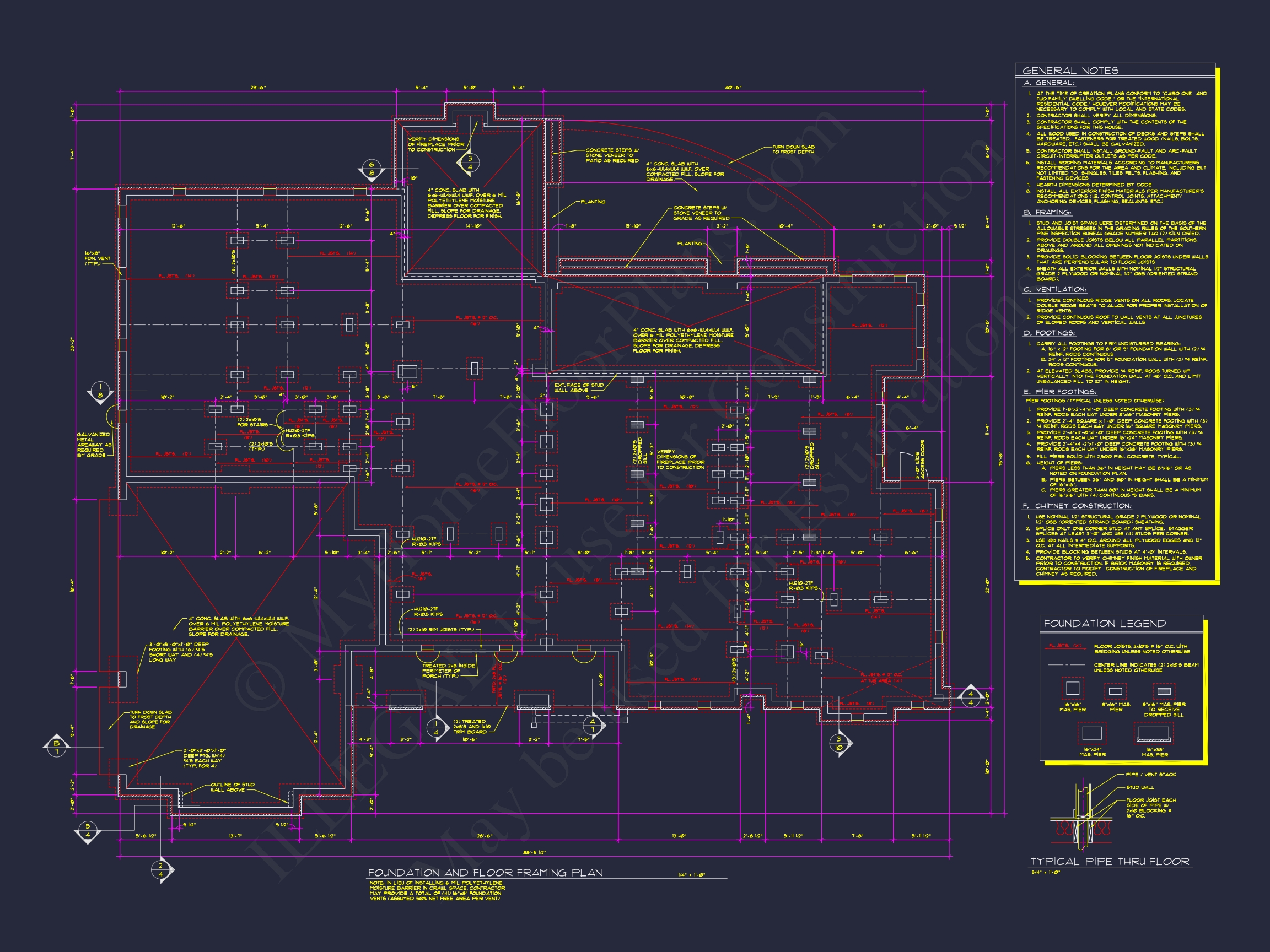 Elegant Home Floor Plan with CAD Designs & Blueprint Features