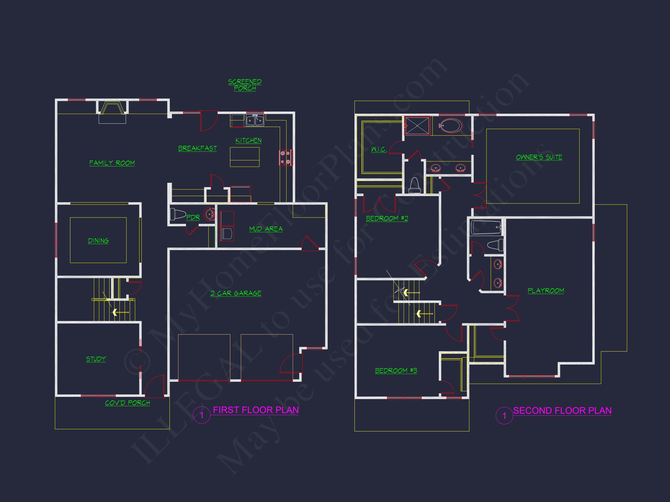 Elegant house Floor Plan with CAD Designs & Blueprints