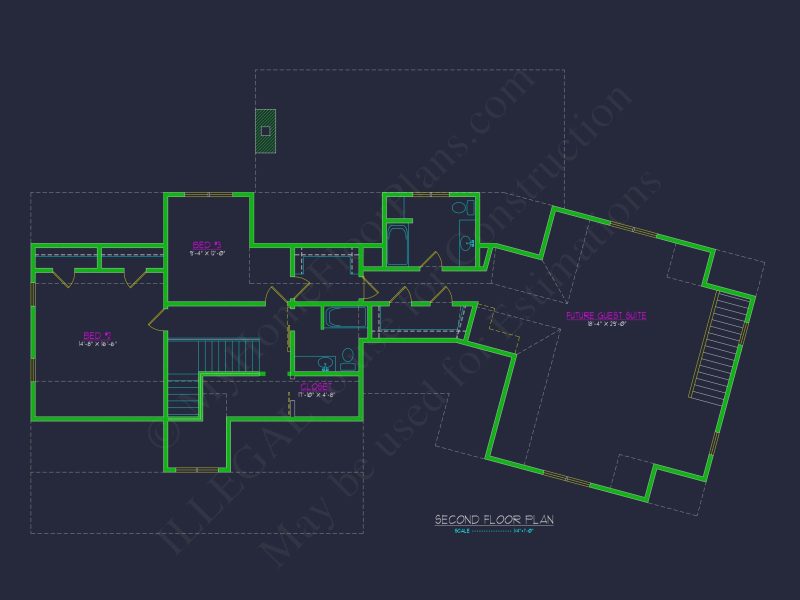"CAD designs and blueprints of an elegant house floor plan number 89"