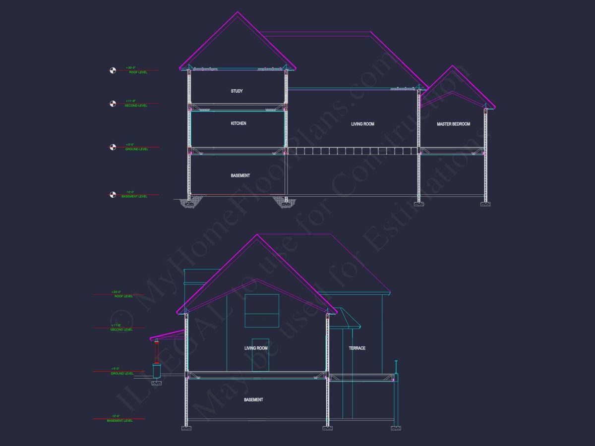 Elegant house Floor Plan with CAD Designs and Blueprints