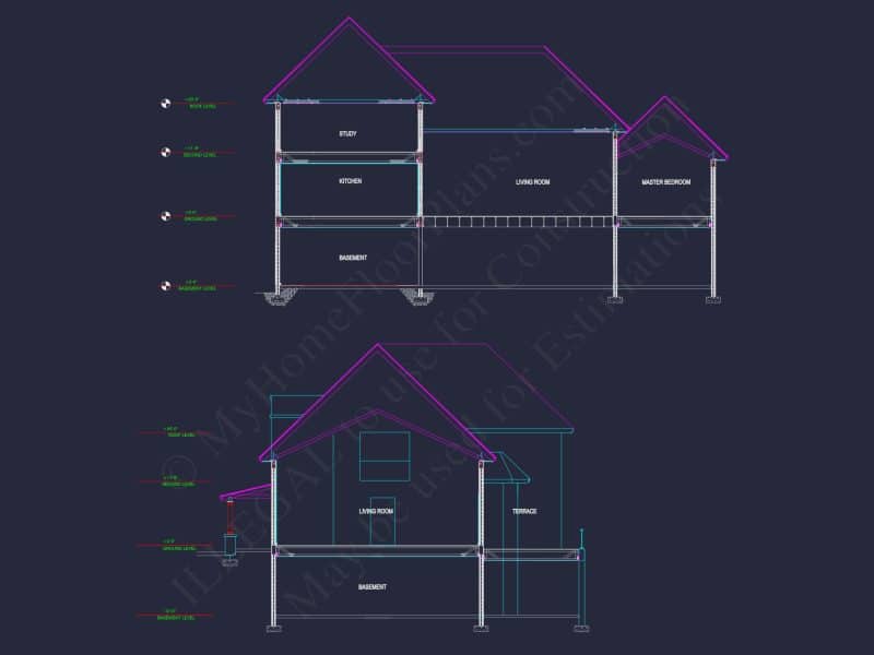 Elegant house Floor Plan with CAD Designs and Blueprints
