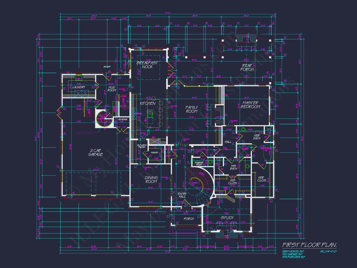 Elegant house Floor Plan with CAD Designs and Blueprints