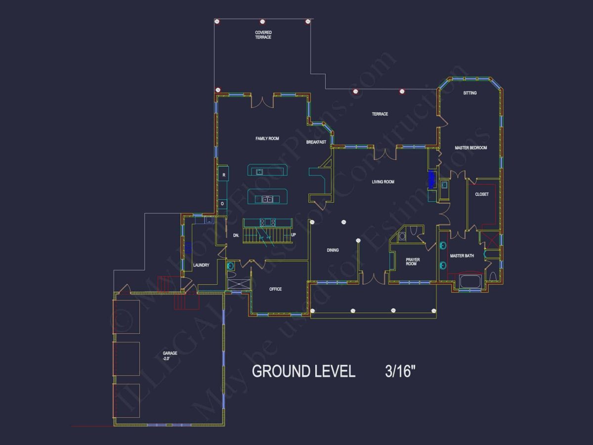 Elegant house Floor Plan with CAD Designs and Blueprints