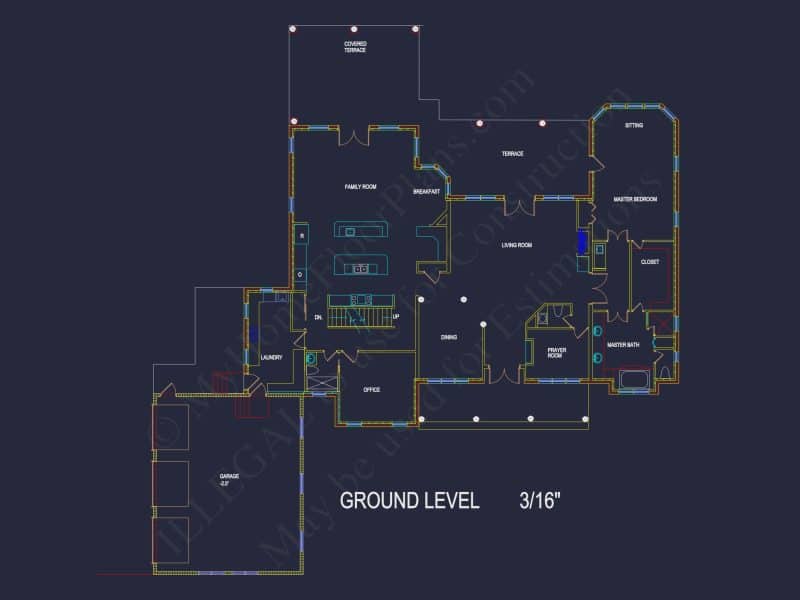 Elegant house Floor Plan with CAD Designs and Blueprints