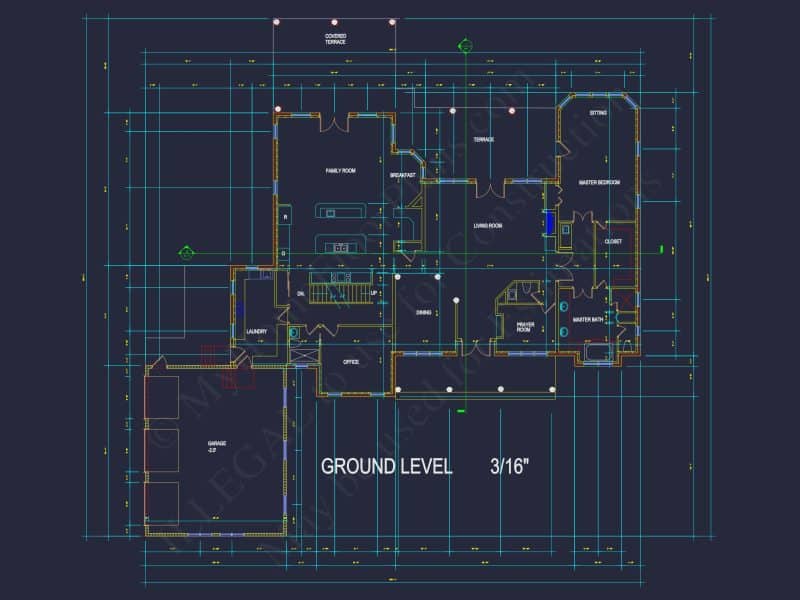 Elegant house Floor Plan with CAD Designs and Blueprints