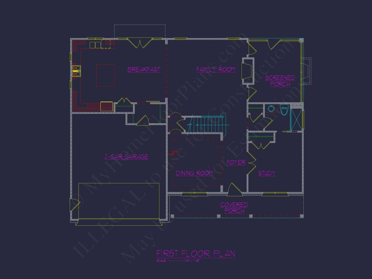 Elegant house Floor Plan with CAD Designs and Modern Features