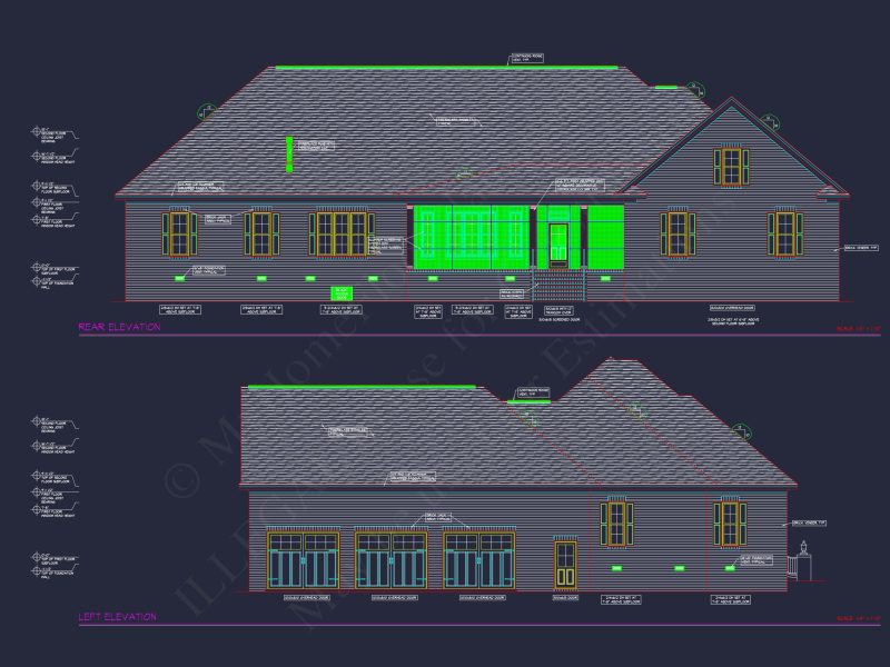 Elegant house Floor Plan with Detailed Blueprint and CAD Designs