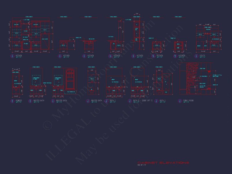 Elegant house Floor Plan with Detailed CAD Architecture Designs