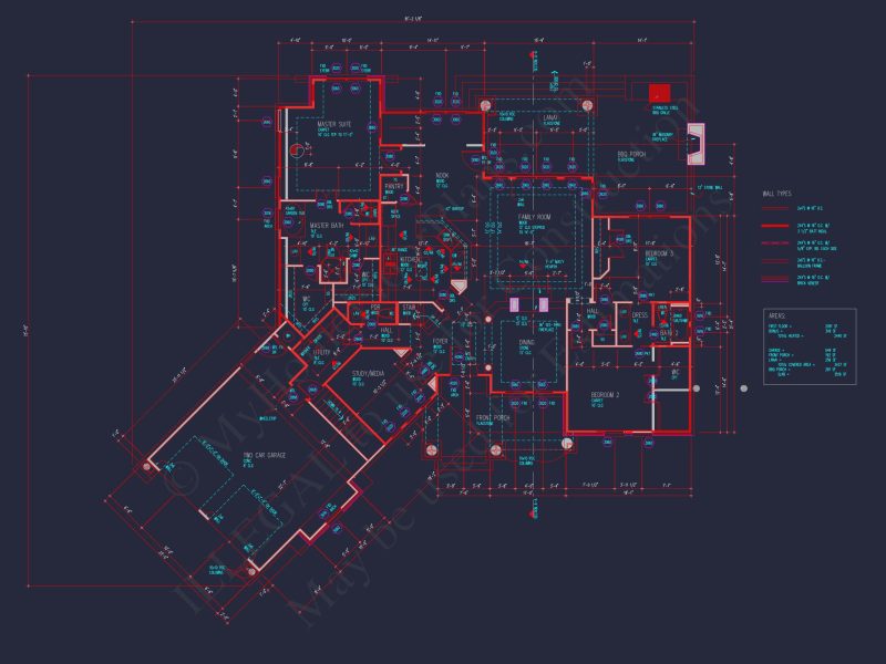 Elegant house Floor Plan with Detailed CAD Architecture Designs