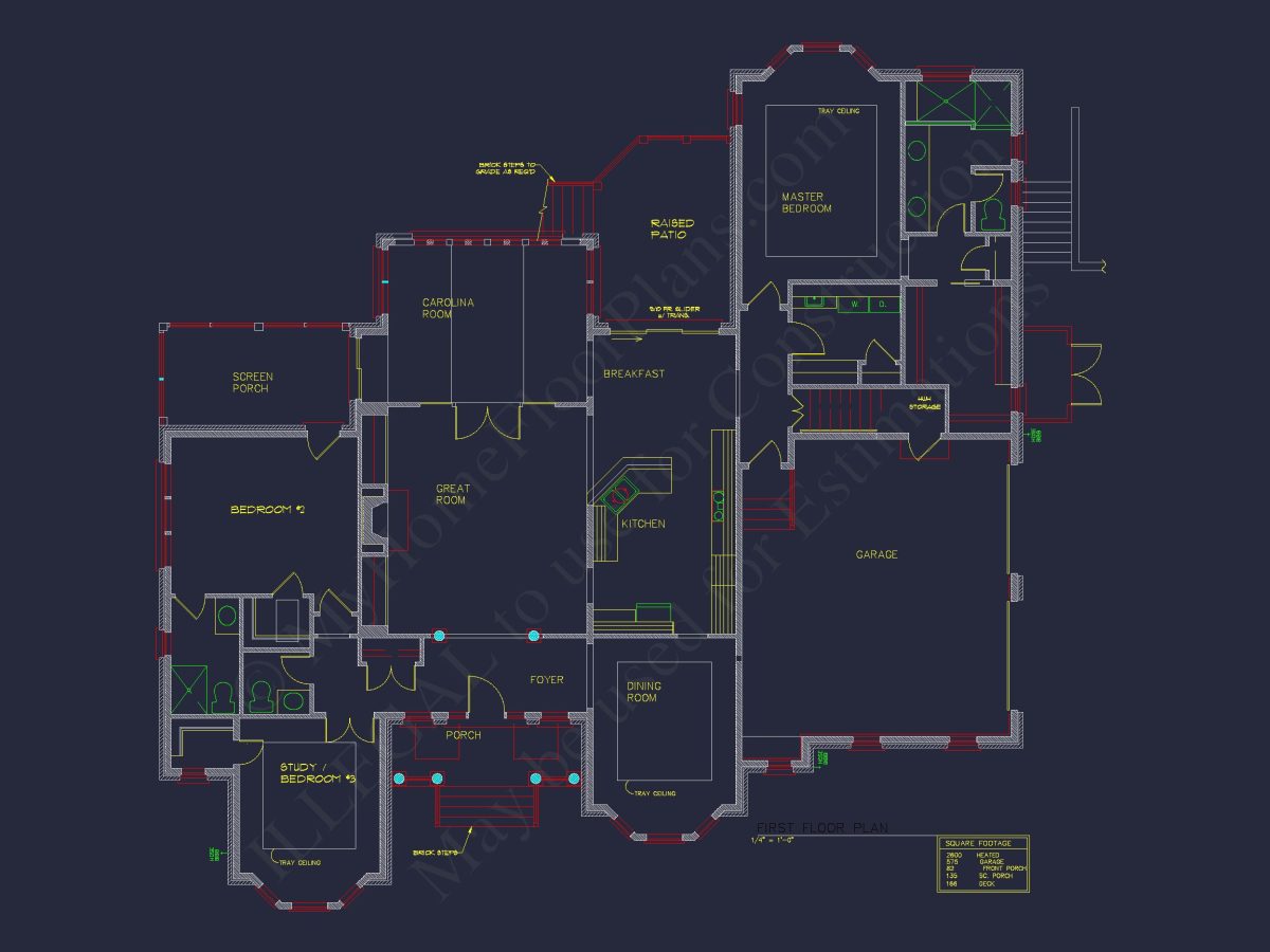 Elegant house Floor Plan with Detailed CAD Designs
