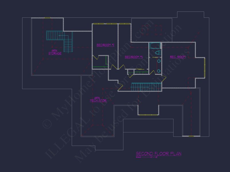 Elegant house Floor Plan with Detailed CAD Designs & Blueprints