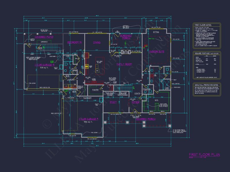 Elegant house Floor Plan with Detailed CAD Designs & Blueprints