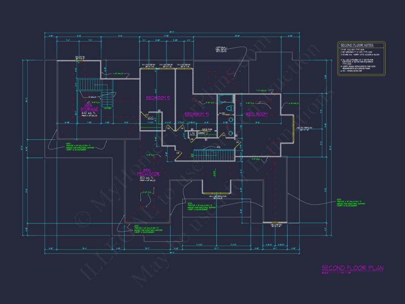 Elegant house Floor Plan with Detailed CAD Designs & Blueprints