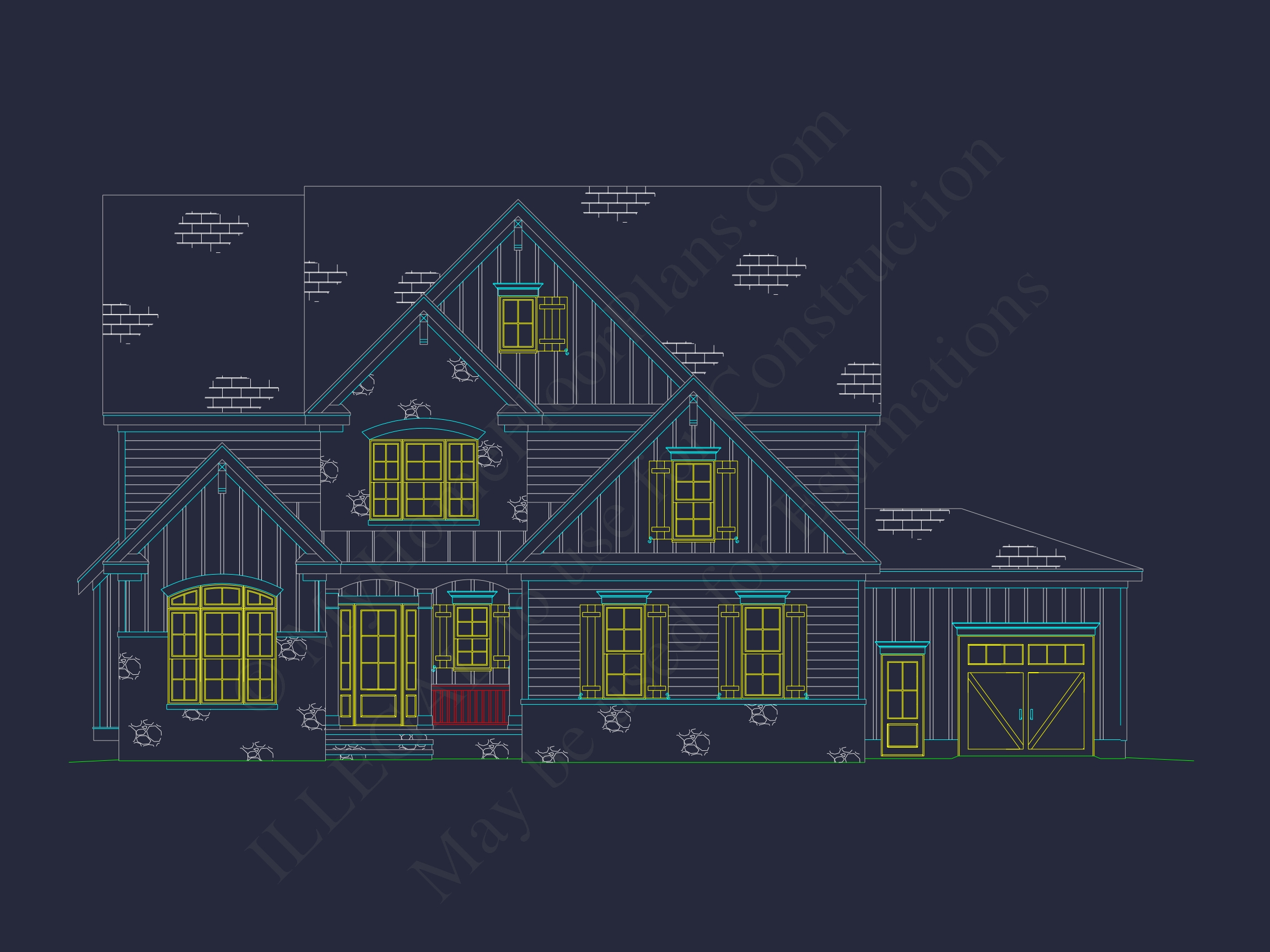 Elegant Home Floor Plan with Spacious Designs and CAD Blueprints