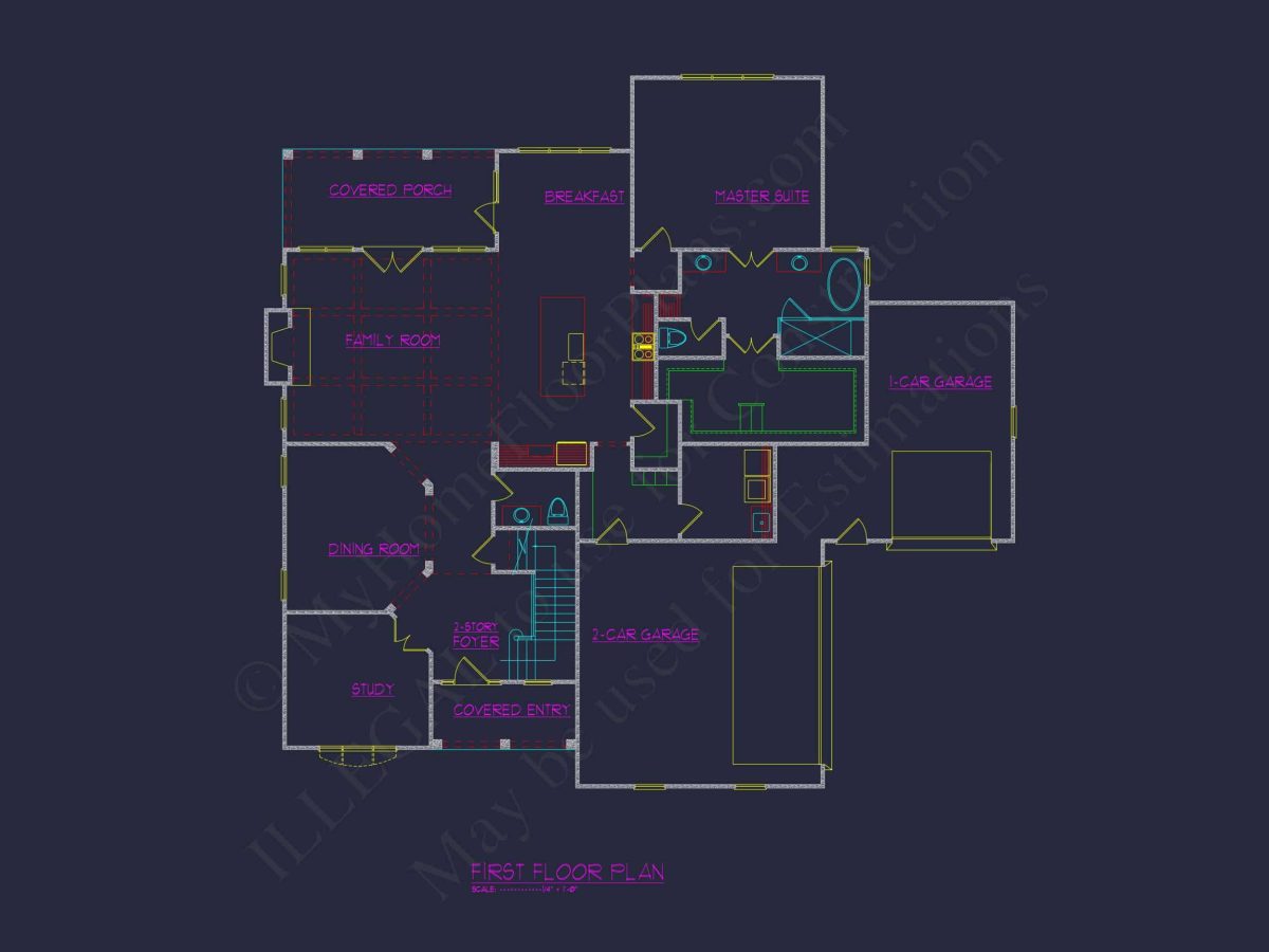 Elegant house Floor Plan with Spacious Designs and CAD Blueprints
