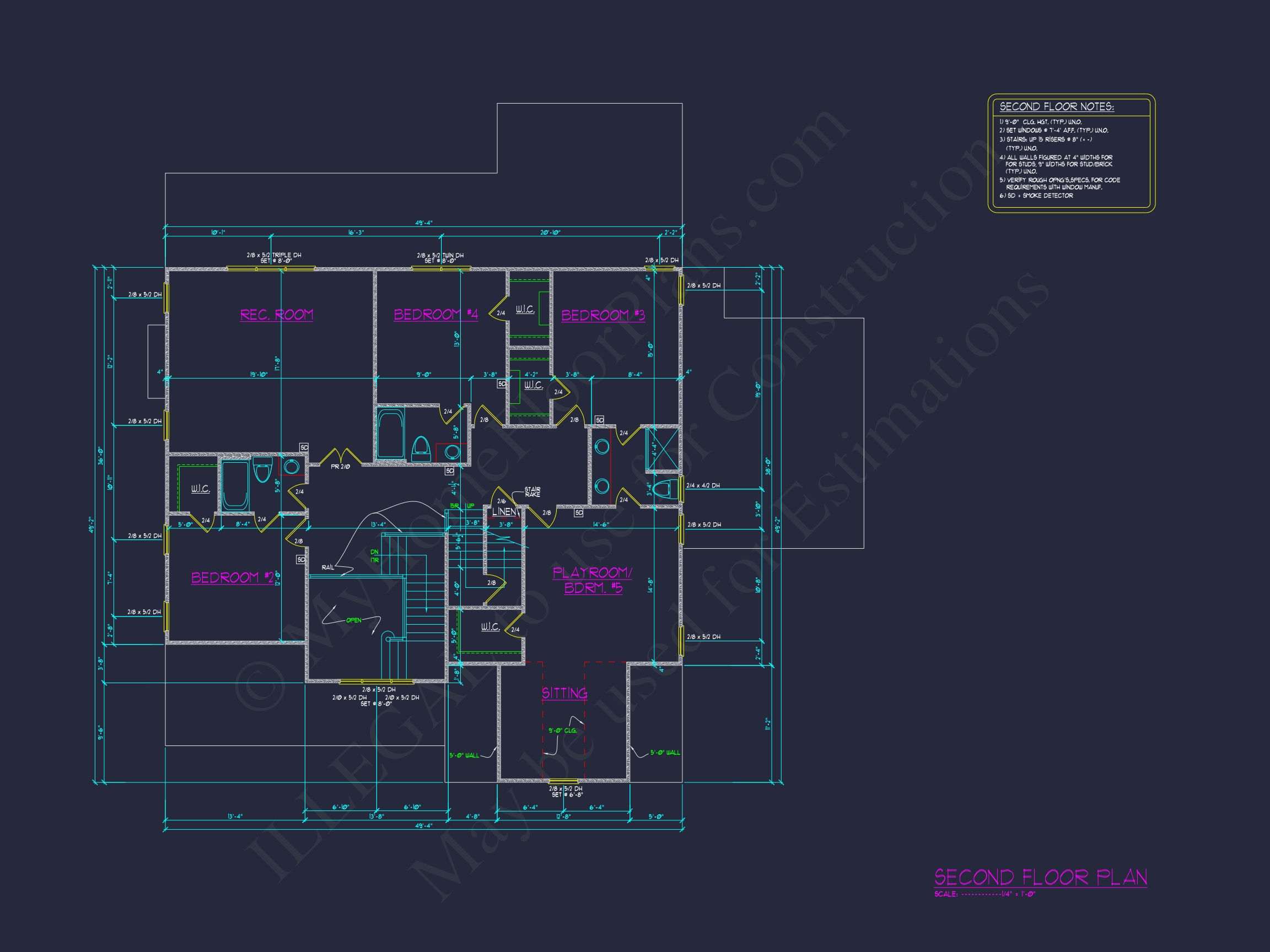 Elegant Home Floor Plan with Spacious Designs and CAD Blueprints