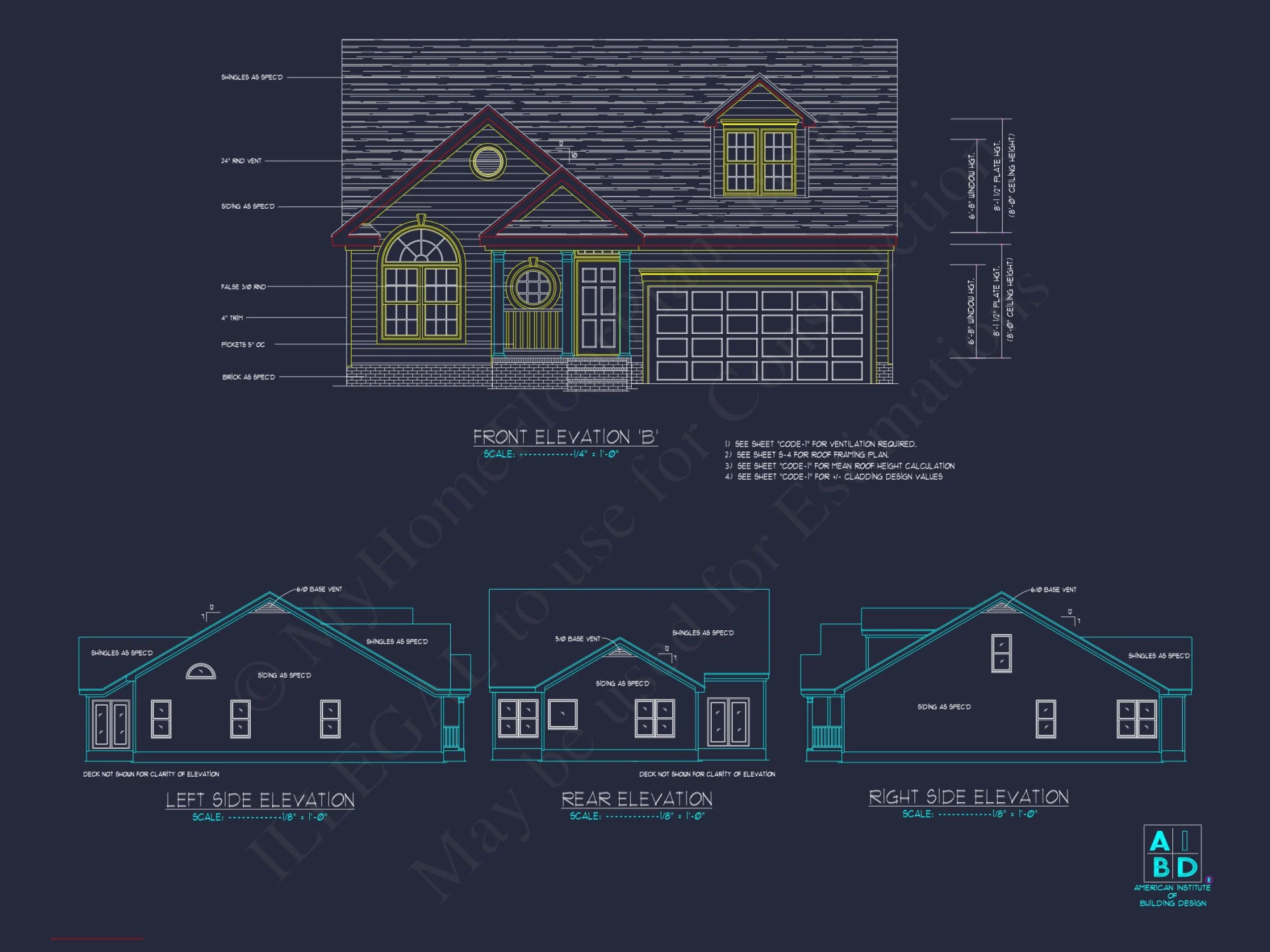 Elegant house Plan: 1.5 Story CAD Designs with 3 Bedrooms