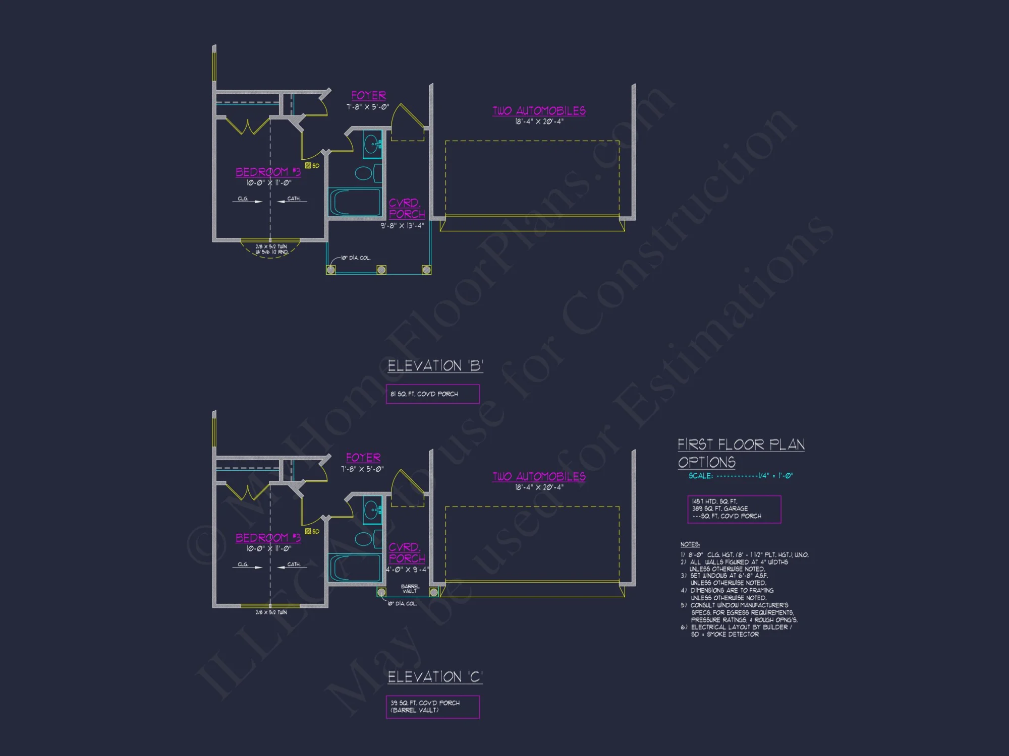 Elegant house Plan: 1.5 Story CAD Designs with 3 Bedrooms