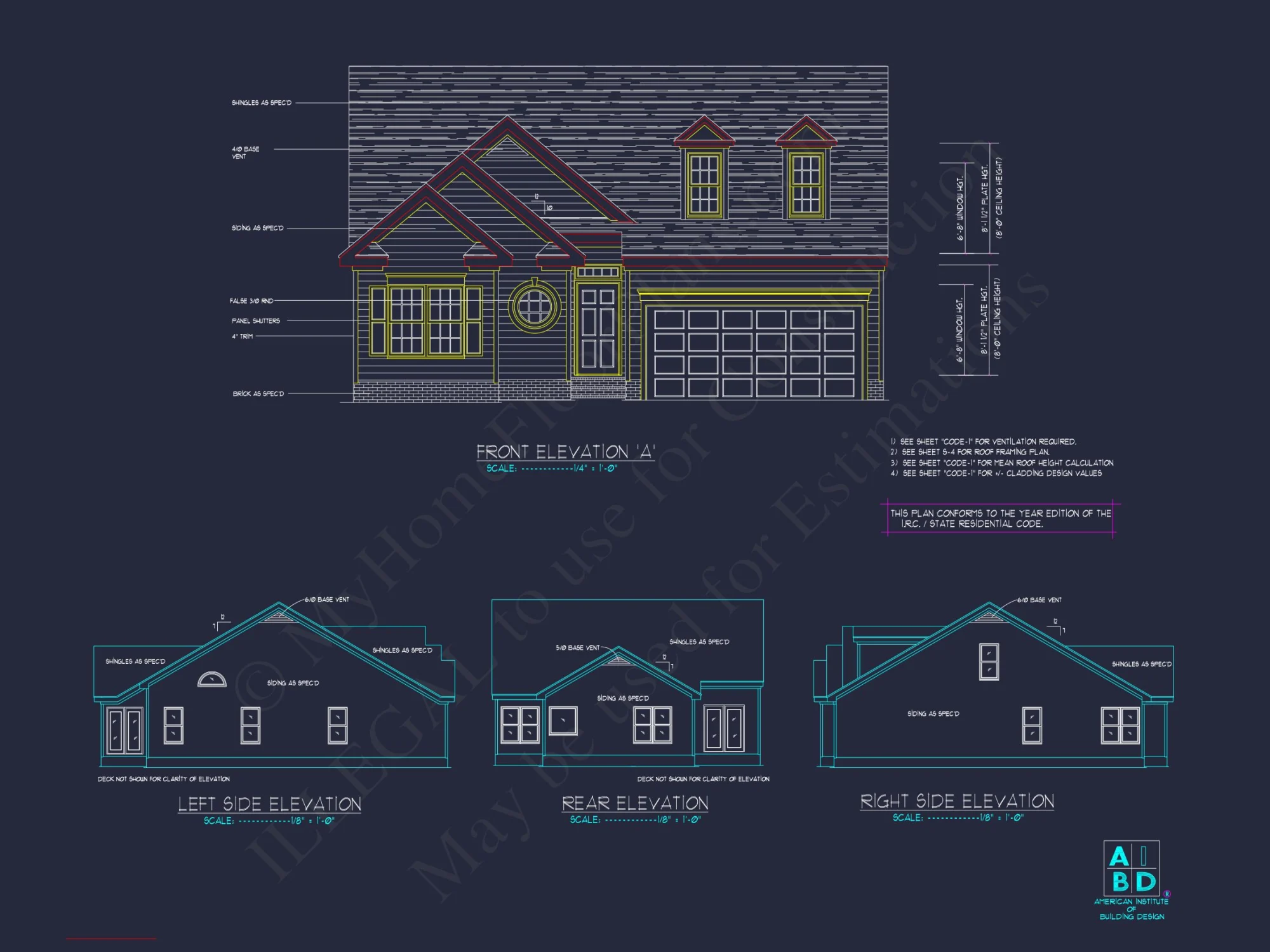 Elegant house Plan: 1.5 Story CAD Designs with 3 Bedrooms