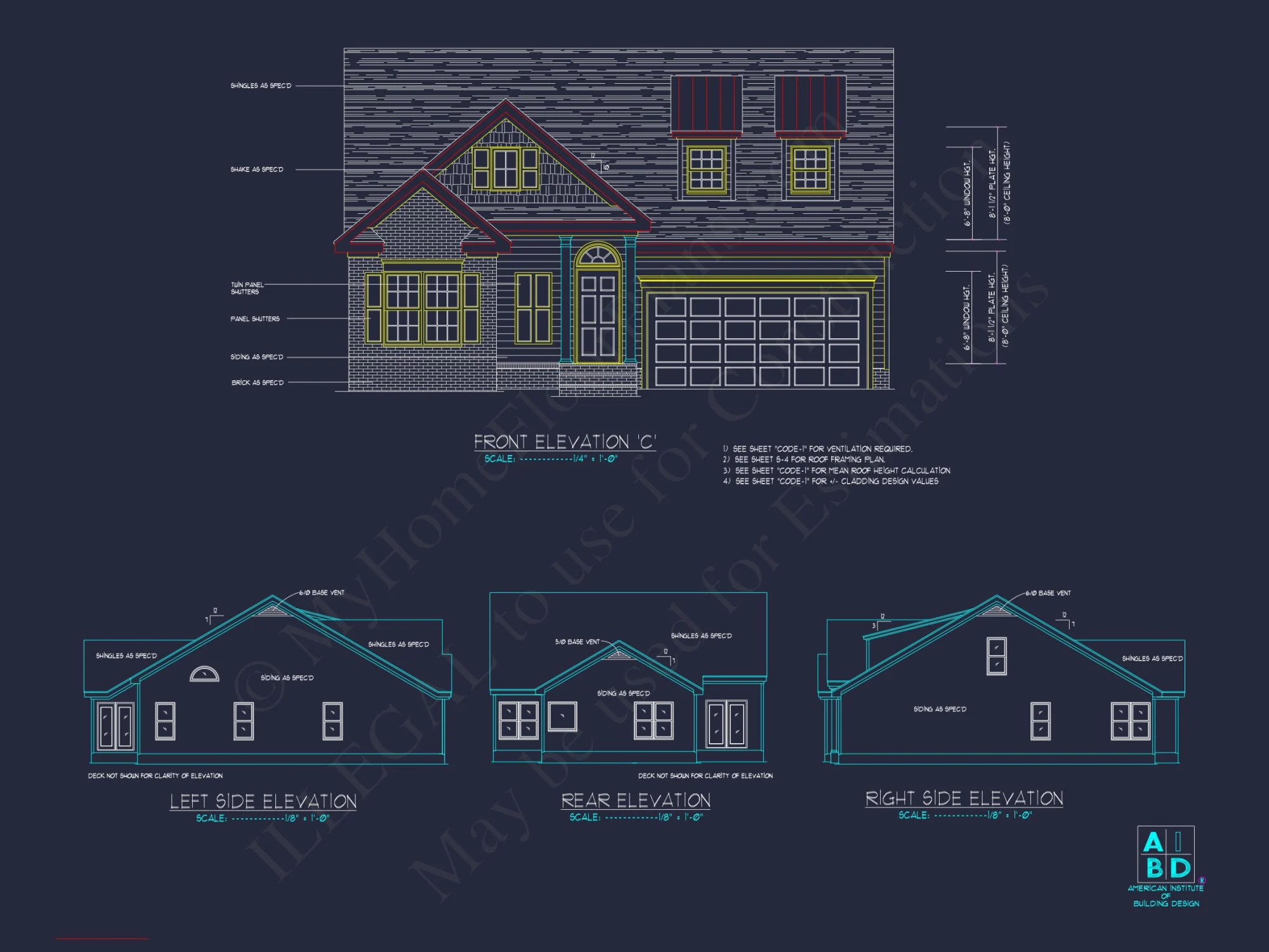 Elegant house Plan: 1.5 Story CAD Designs with 3 Bedrooms