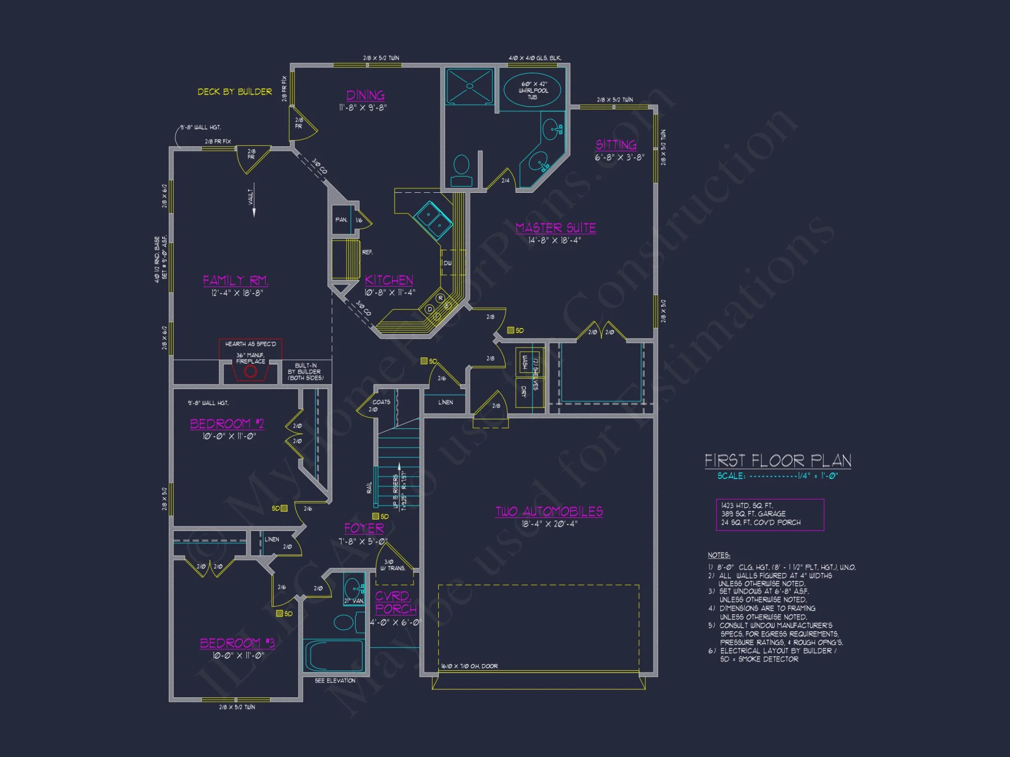 Elegant house Plan: 1.5 Story CAD Designs with 3 Bedrooms