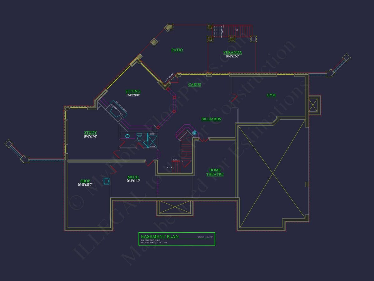 Elegant house Plan: 3.5-Story CAD Floor Blueprint Designs