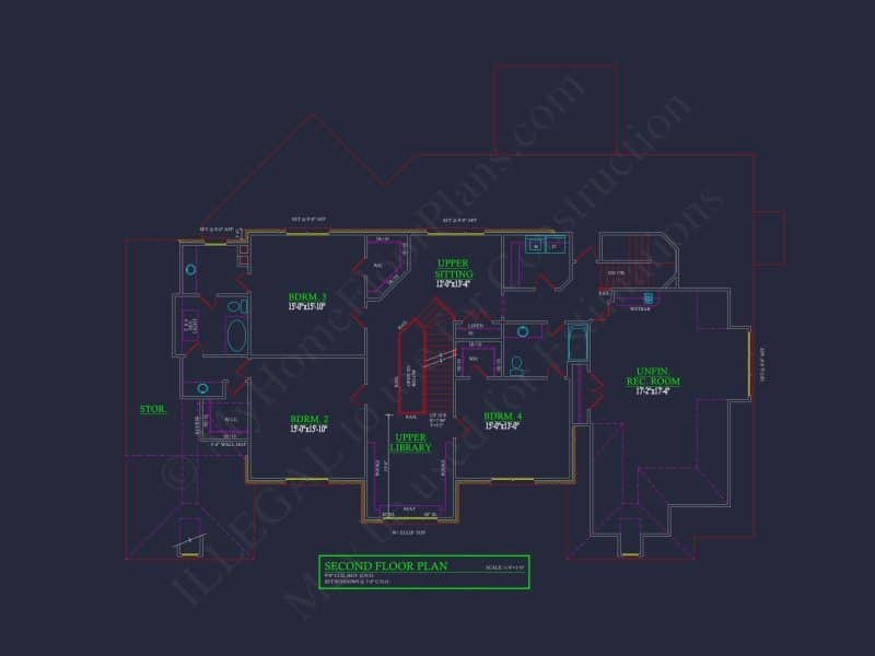 Elegant house Plan: 3.5-Story CAD Floor Blueprint Designs