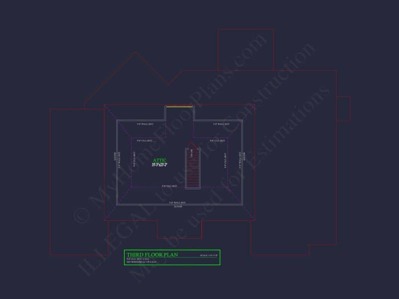 Elegant house Plan: 3.5-Story CAD Floor Blueprint Designs