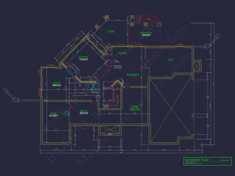 Elegant house Plan: 3.5-Story CAD Floor Blueprint Designs