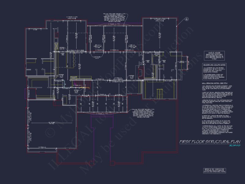 Elegant house Plan: CAD Architectural Blueprint with 4 Beds