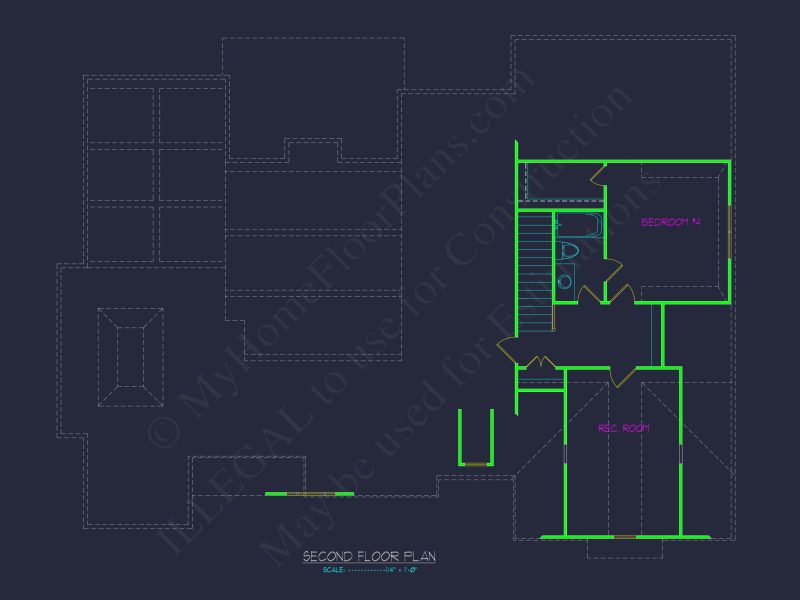 Elegant house Plan: CAD Floor Designs with 4 Bedrooms & Garage