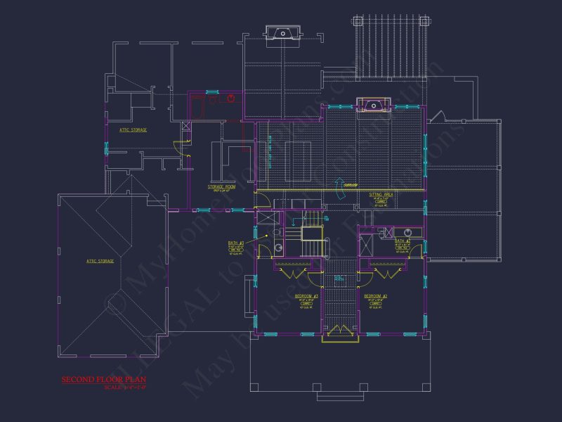 Elegant house Plan: Detailed Blueprint with CAD Architecture Designs