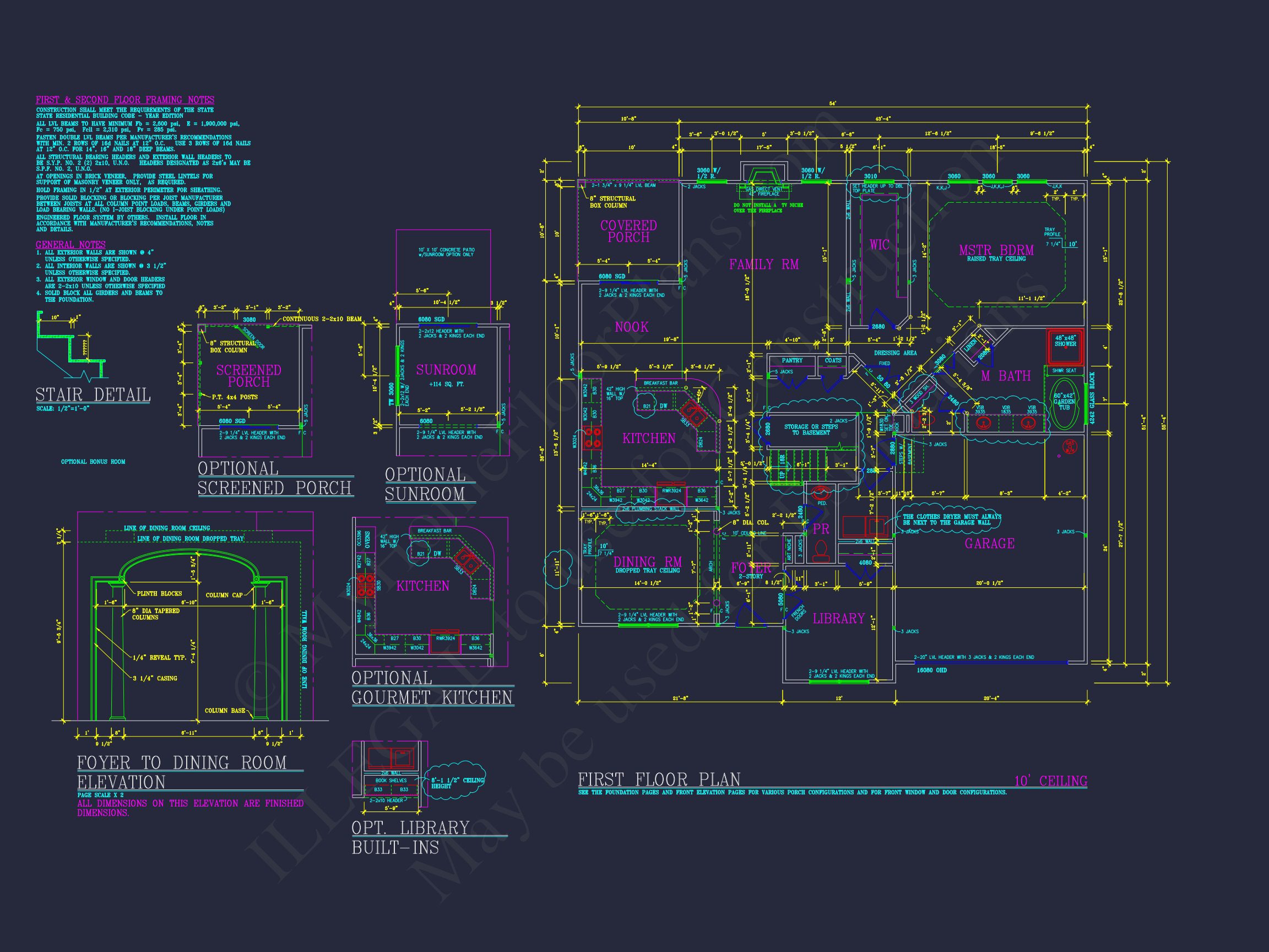 Elegant house Plan: Detailed Blueprints,CAD Designs & Floor Plans