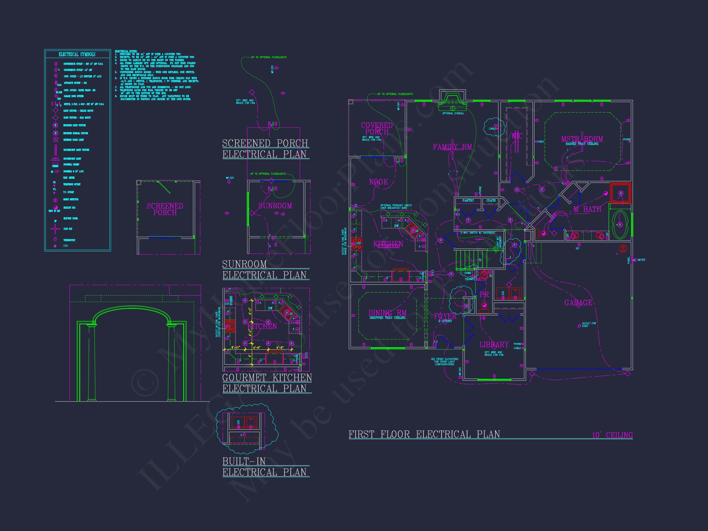 Elegant house Plan: Detailed Blueprints,CAD Designs & Floor Plans